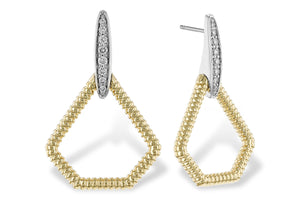 14K Two-Tone Gold Diamond Earrings