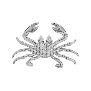 14K Gold Diamond Crab Pendant