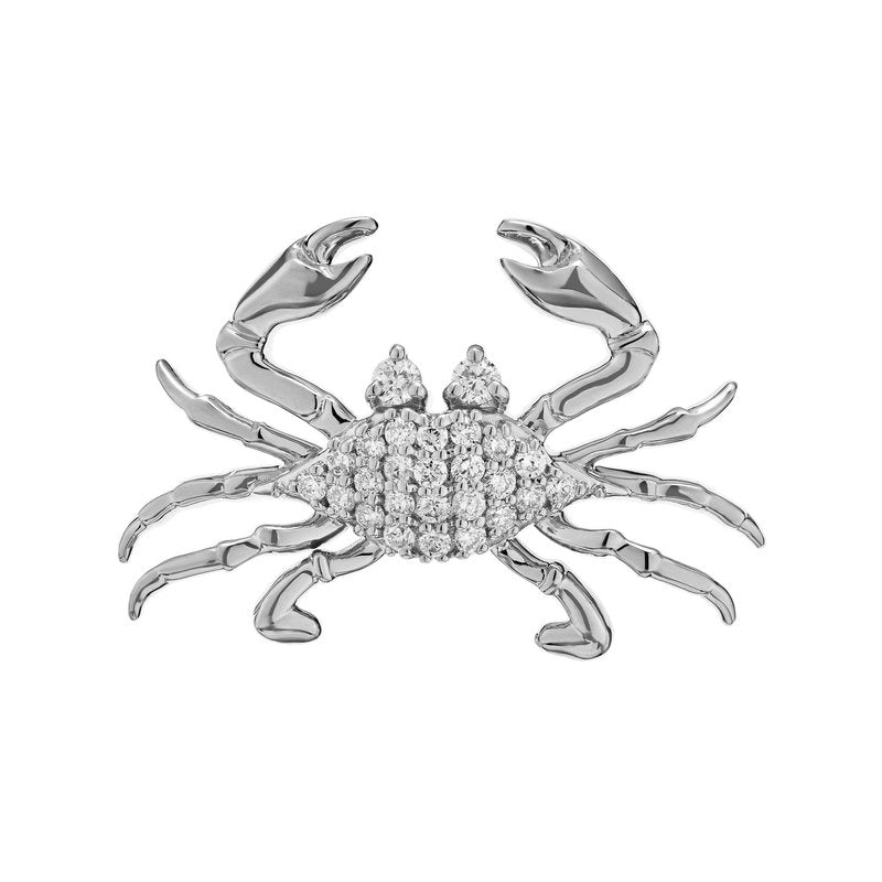 14K Gold Diamond Crab Pendant