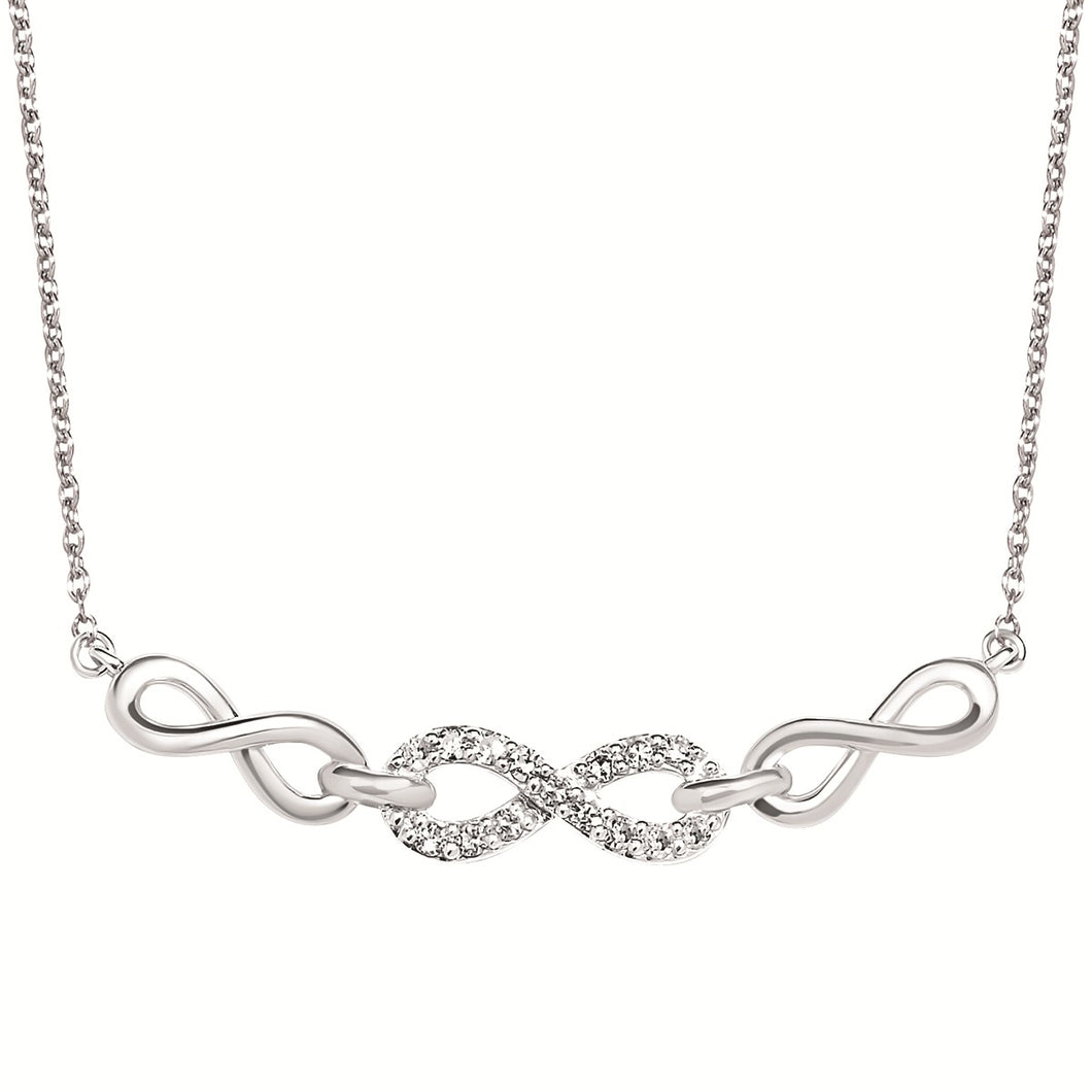 Sterling Silver Diamond Infinity Necklace