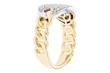 Load image into Gallery viewer, 14K Gold Oval Link Diamond Ring
