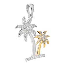 Load image into Gallery viewer, 14K Two-Tone Gold Diamond Palm Tree Pendant
