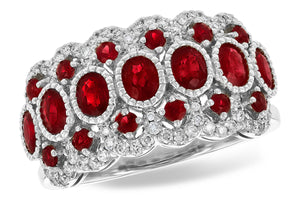 14K Gold Ruby and Diamond Band