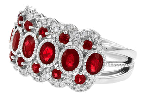 14K Gold Ruby and Diamond Band