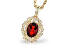 Load image into Gallery viewer, 14K Gold Garnet and Diamond Pendant
