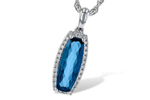 Load image into Gallery viewer, 14K Gold London Blue Topaz and Diamond Pendant
