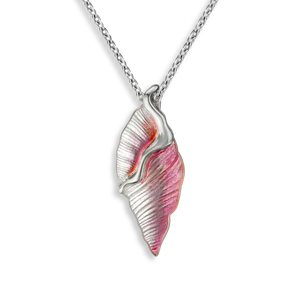 Sterling Silver Pink Enamel Conch Shell Pendant