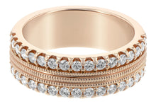 Load image into Gallery viewer, 14K Rose Gold Diamond Milgrain Ring
