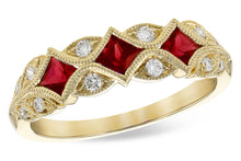 Load image into Gallery viewer, 14K Gold Ruby and Diamond Band
