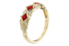 Load image into Gallery viewer, 14K Gold Ruby and Diamond Band
