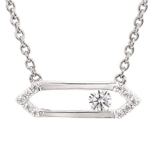 Load image into Gallery viewer, Sterling Silver Sliding Diamond Bar Necklace
