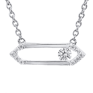 Sterling Silver Sliding Diamond Bar Necklace