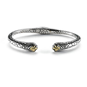 Sterling Silver and 18K Yellow Gold Bangle