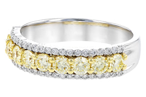 14K Gold Yellow and White Natural Diamond Ring