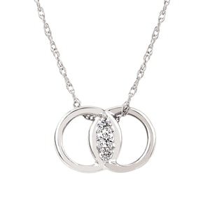 Sterling Silver Diamond Marriage Pendant