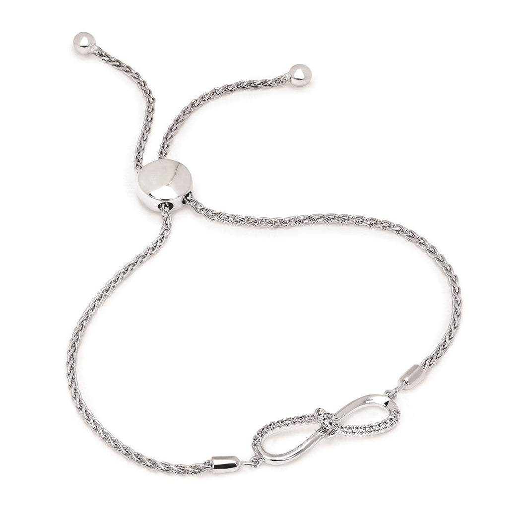 Sterling Silver Diamond Infinity Bracelet