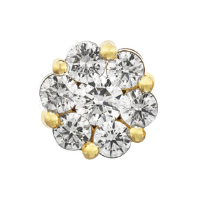 10K Yellow Gold Diamond Cluster Earrings