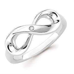 Sterling Silver Diamond Infinity Ring