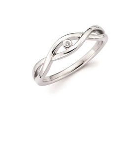 Sterling Silver Diamond Continuous Infinity Ring