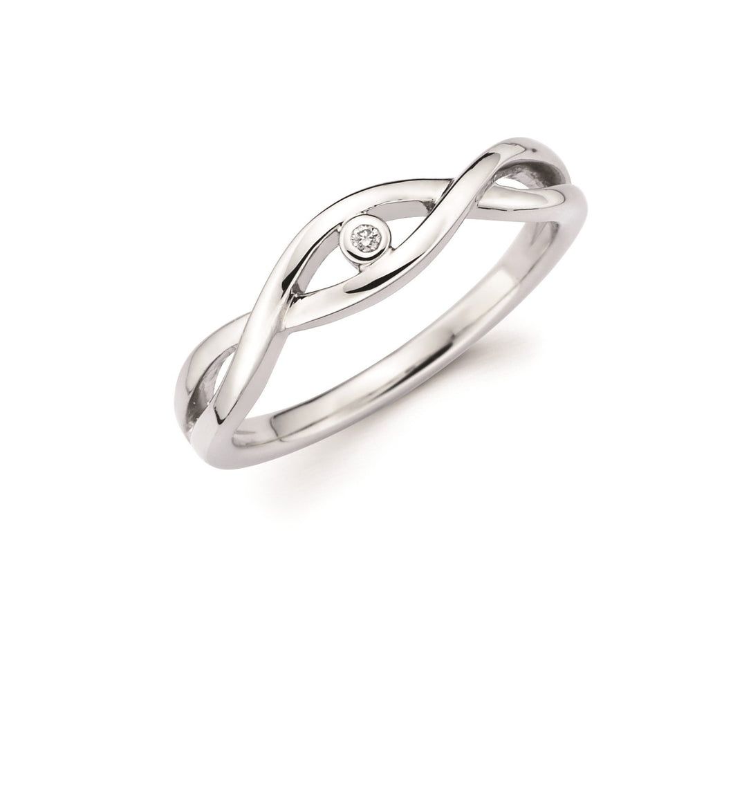 Sterling Silver Diamond Continuous Infinity Ring