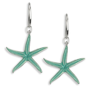 Turquoise Starfish Sterling Silver Earrings