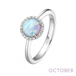 October Sterling Silver Ring