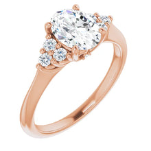 Load image into Gallery viewer, 14K Gold Oval-Center Diamond Engagement Ring