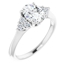 Load image into Gallery viewer, 14K Gold Oval-Center Diamond Engagement Ring