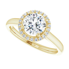 Load image into Gallery viewer, 14K Gold Round Halo Diamond Engagement Ring