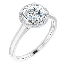 Load image into Gallery viewer, 14K Gold Round Halo Diamond Engagement Ring