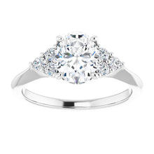 Load image into Gallery viewer, 14K Gold Oval-Center Diamond Engagement Ring