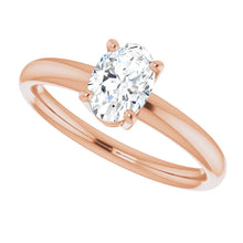 Load image into Gallery viewer, 14K Gold Oval Solitaire Diamond Engagement Ring