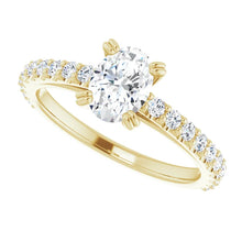 Load image into Gallery viewer, 14K Gold Oval-Center Diamond Engagement Ring
