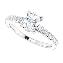 Load image into Gallery viewer, 14K Gold Oval-Center Diamond Engagement Ring