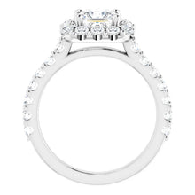 Load image into Gallery viewer, 14K Gold Princess-Cut Halo Diamond Engagement Ring