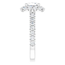 Load image into Gallery viewer, 14K Gold Princess-Cut Halo Diamond Engagement Ring