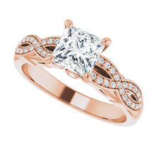 Load image into Gallery viewer, 14K Gold Princess-Cut Diamond Engagement Ring
