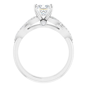14K Gold Princess-Cut Diamond Engagement Ring