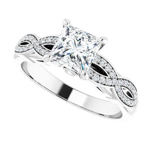 14K Gold Princess-Cut Diamond Engagement Ring
