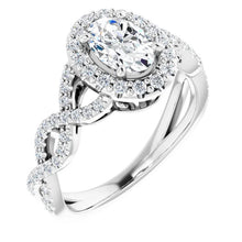 Load image into Gallery viewer, 14K Gold Infinity Halo Oval-Center Diamond Engagement