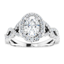 Load image into Gallery viewer, 14K Gold Infinity Halo Oval-Center Diamond Engagement