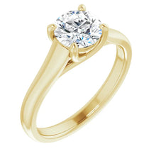 Load image into Gallery viewer, 14K Gold Round Solitaire Diamond Engagement Ring