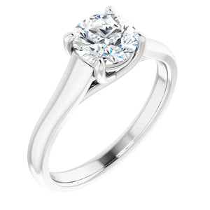 14K Gold Round Solitaire Diamond Engagement Ring