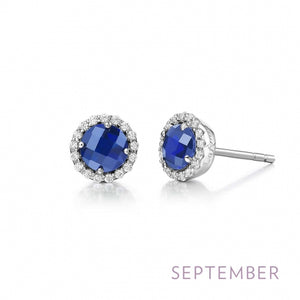 September Sterling Silver Earrings