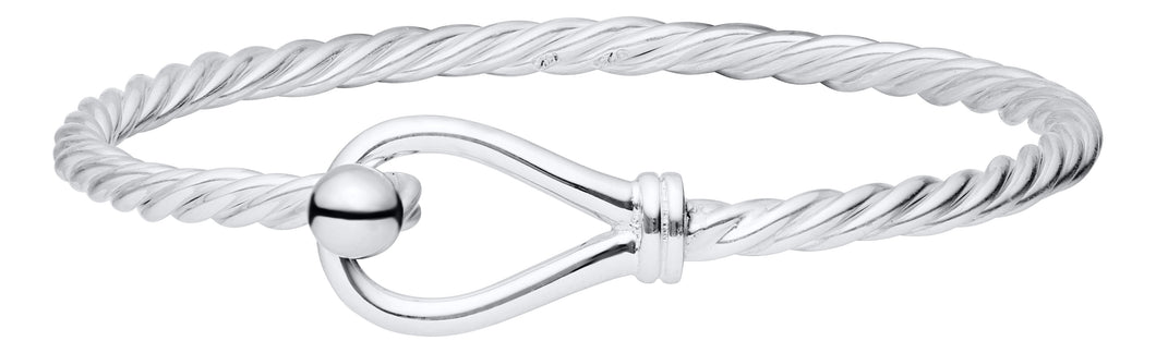 Sterling Silver Twist Loop and Ball Bracelet