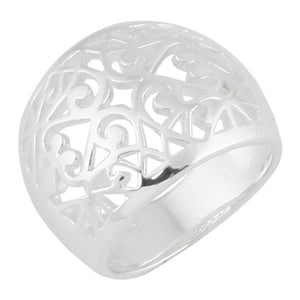 Southern Gates Sterling Silver Domed Scroll Ring