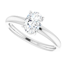 Load image into Gallery viewer, 14K Gold Oval Solitaire Diamond Engagement Ring