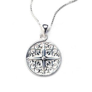 Southern Gates Sterling Silver Nautical Compass Pendant