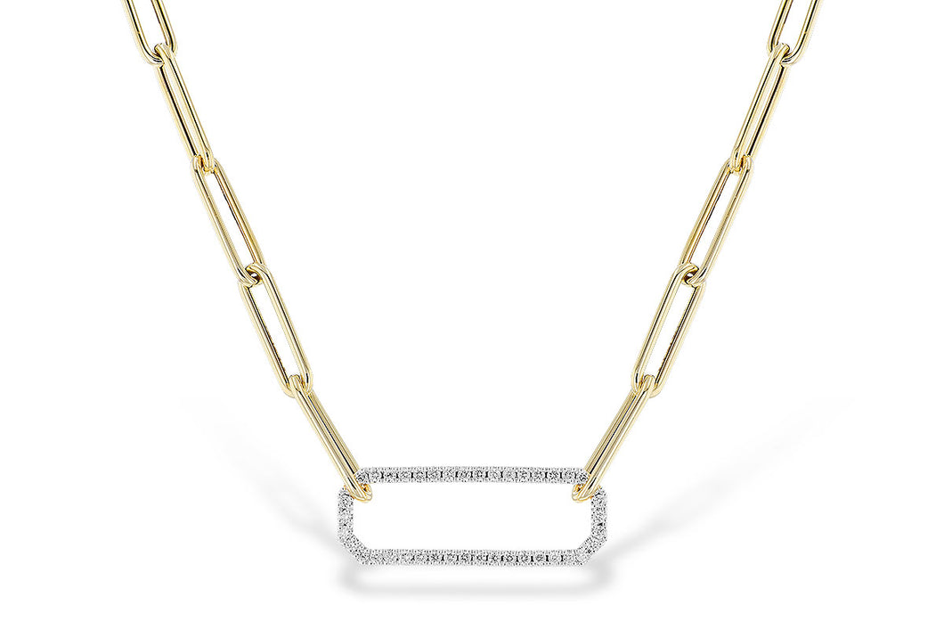 14K Two-Tone Diamond Paperclip Necklace