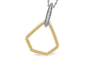 14K Two-Tone Gold Diamond Pendant